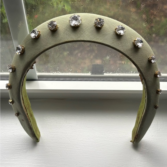 Hill House Accessories - 💚 FLAWED - Hill House Green Moire Jeweled Halo Headband 💚
